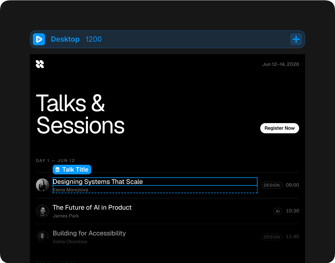 CMS visual interface preview