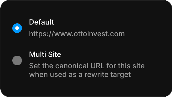 Canonical URL modal