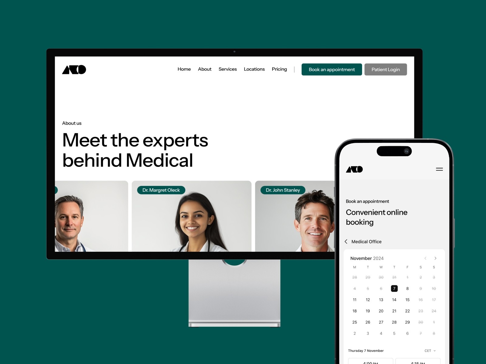 Medical healthcare website template from the Framer Marketplace