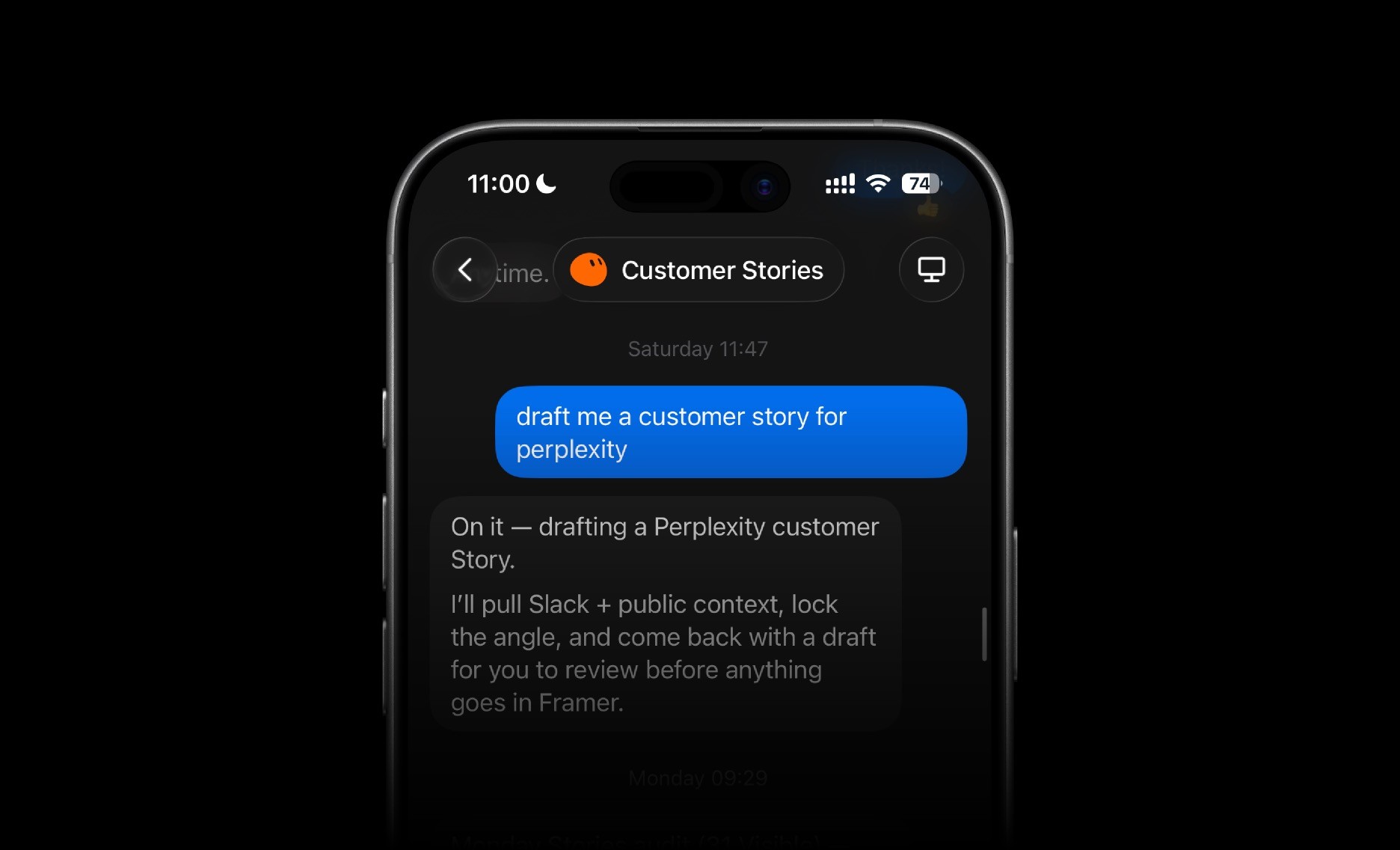 Customer Stories drafting workflow in Grok Bot