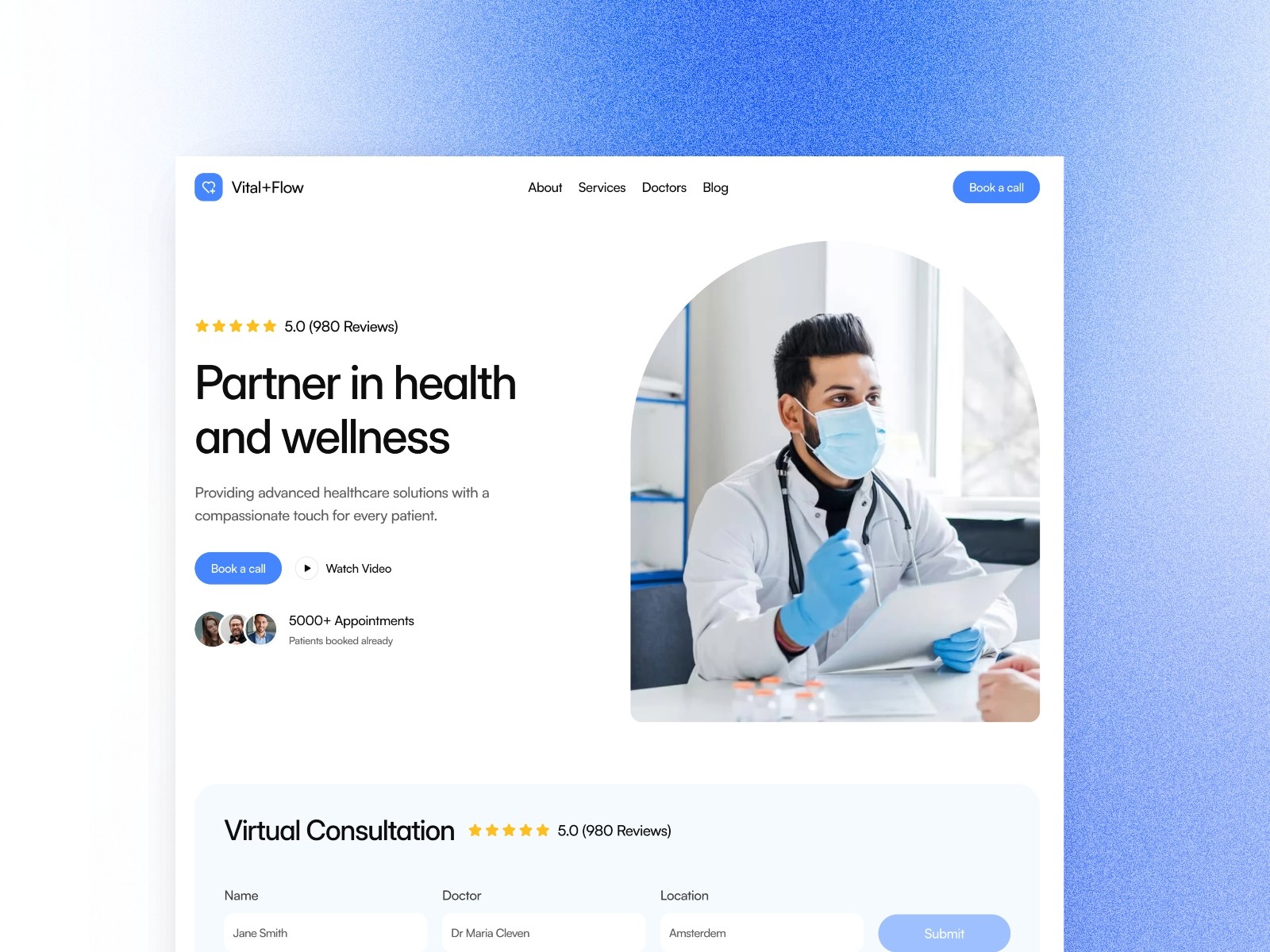 Vitalflow healthcare website template from the Framer Marketplace