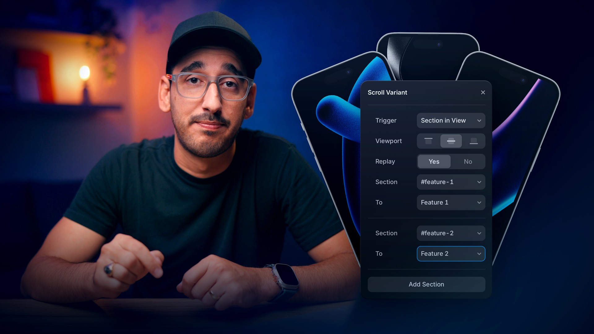 Animating between variants on scroll in Framer — lesson cover image