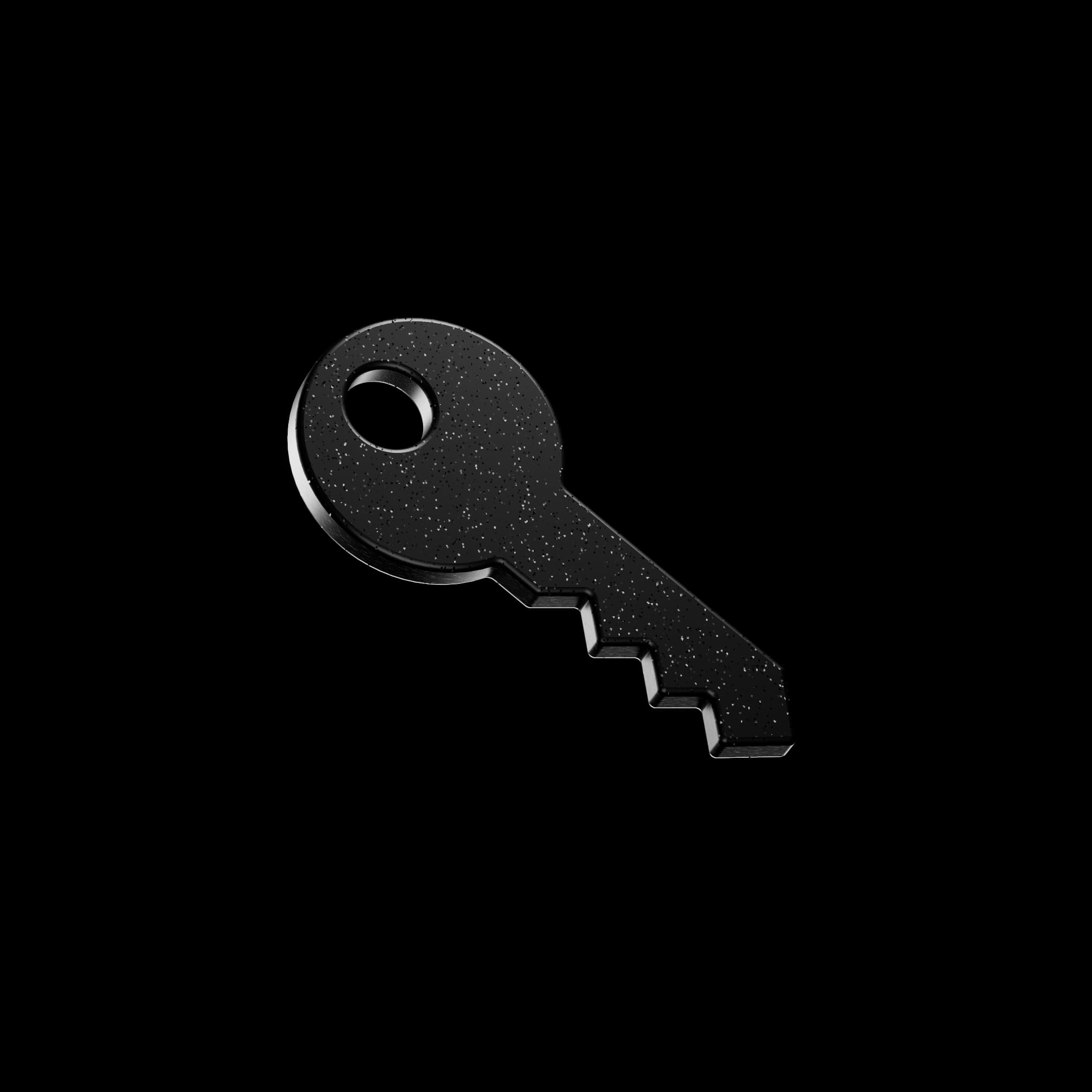 3D black key on a dark background, representing early access