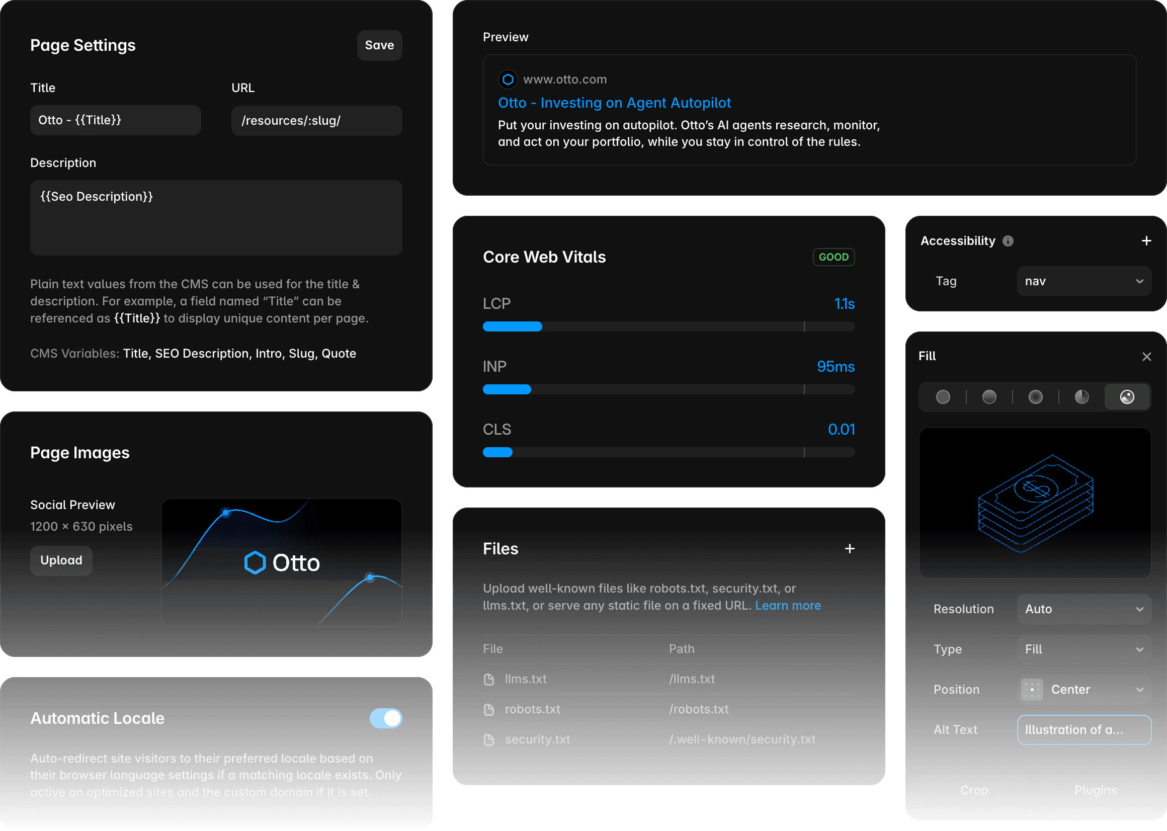 Framer SEO Settings UI