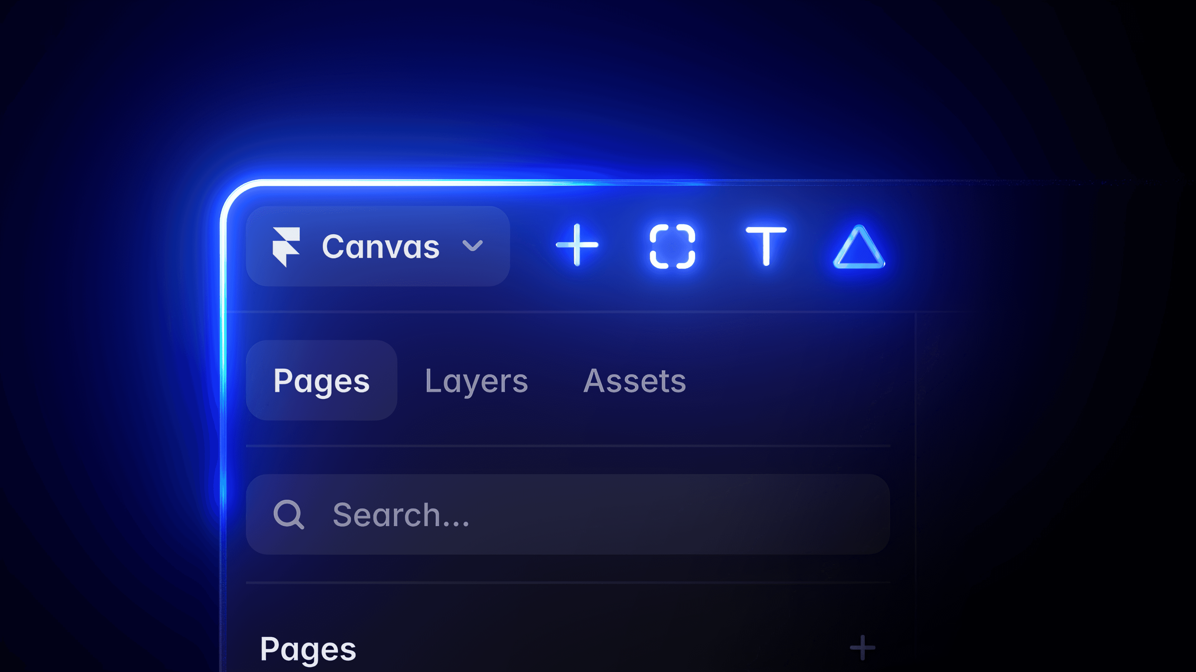 Framer UI showing Pages, Layers and Assets panels titles
