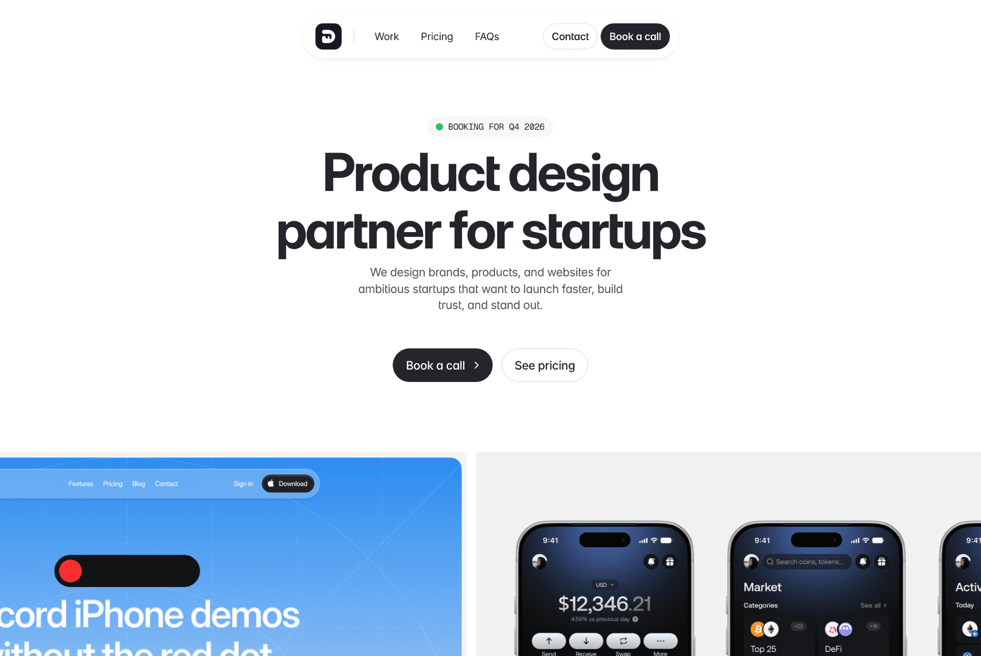 Default Studio marketing agency website cover