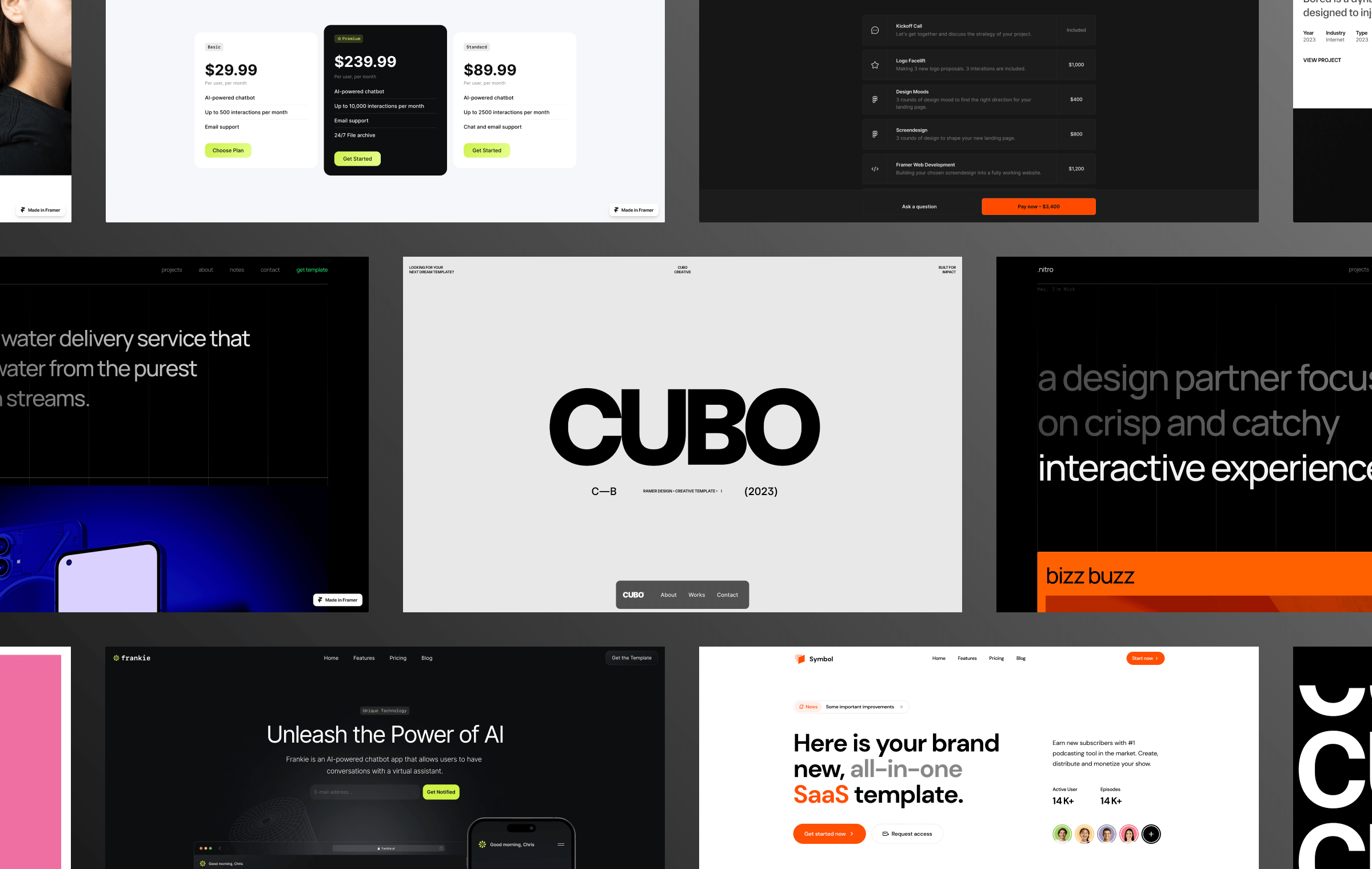 Our latest favorite Framer website templates in June — cover image