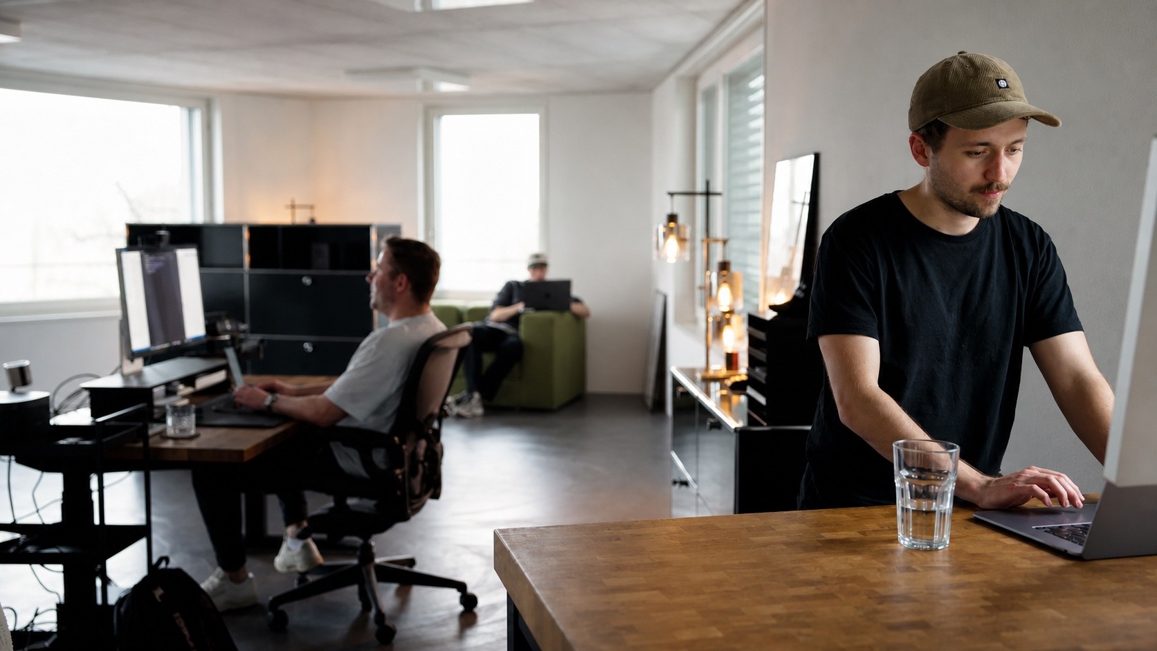 Trueform designer working at a desk in the agency studio