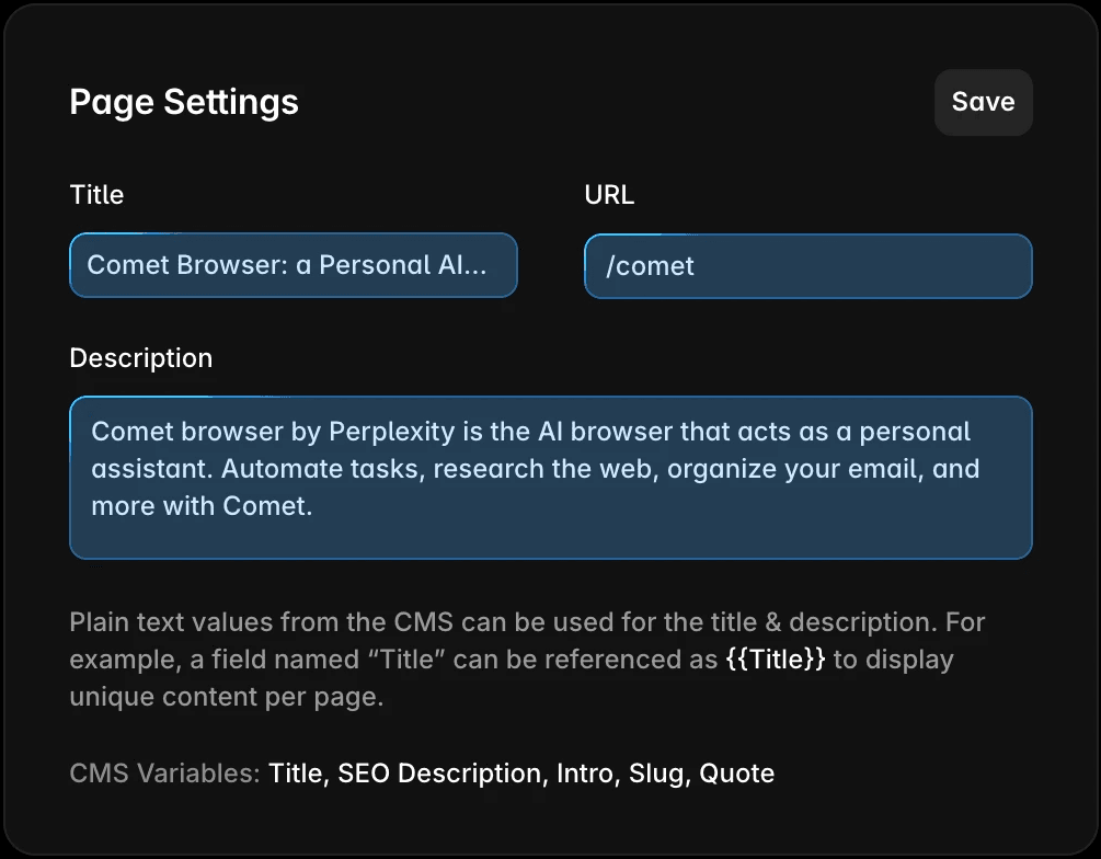 Generate metadata copy with AI