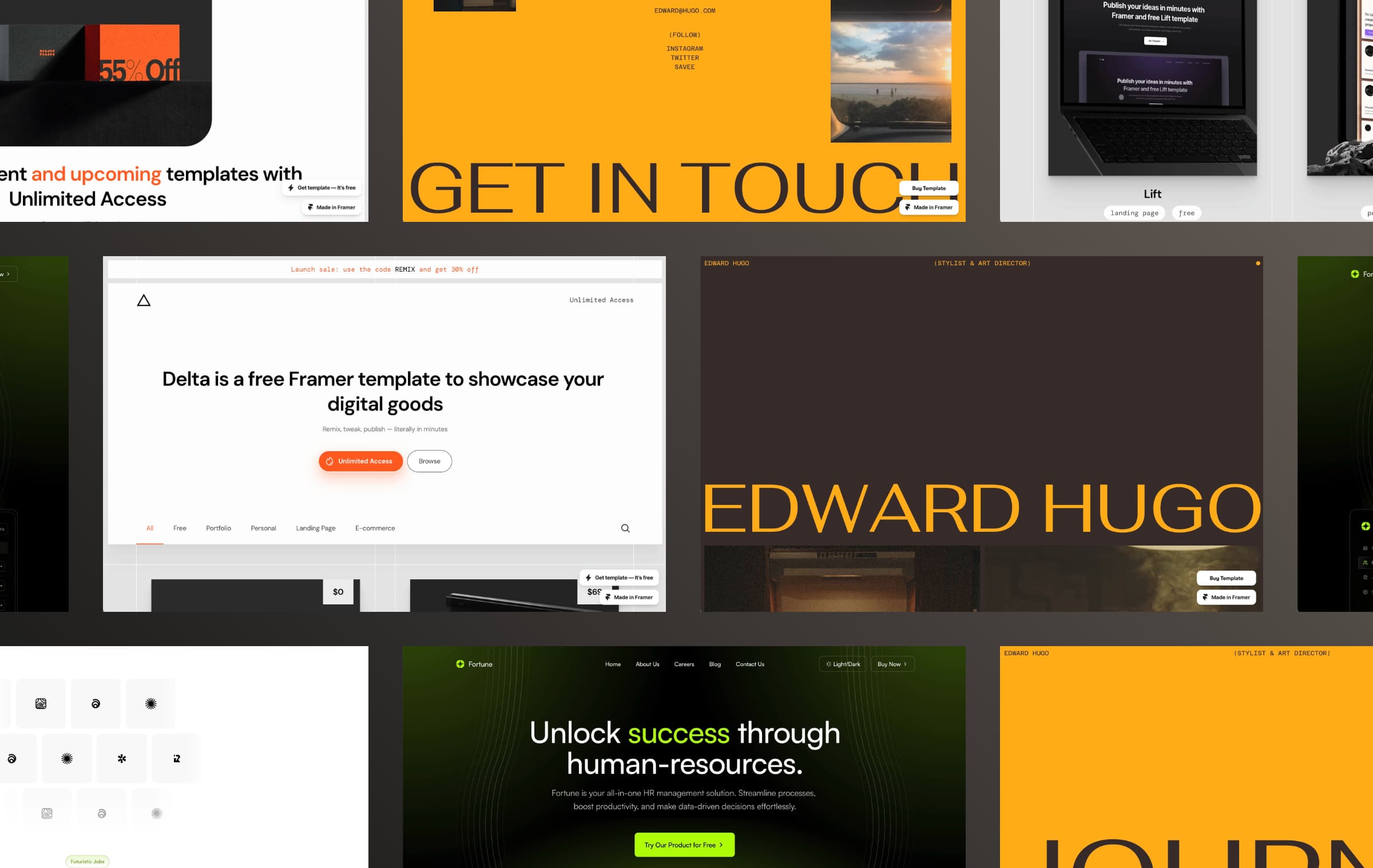 Our favorite Framer website templates in September — cover image