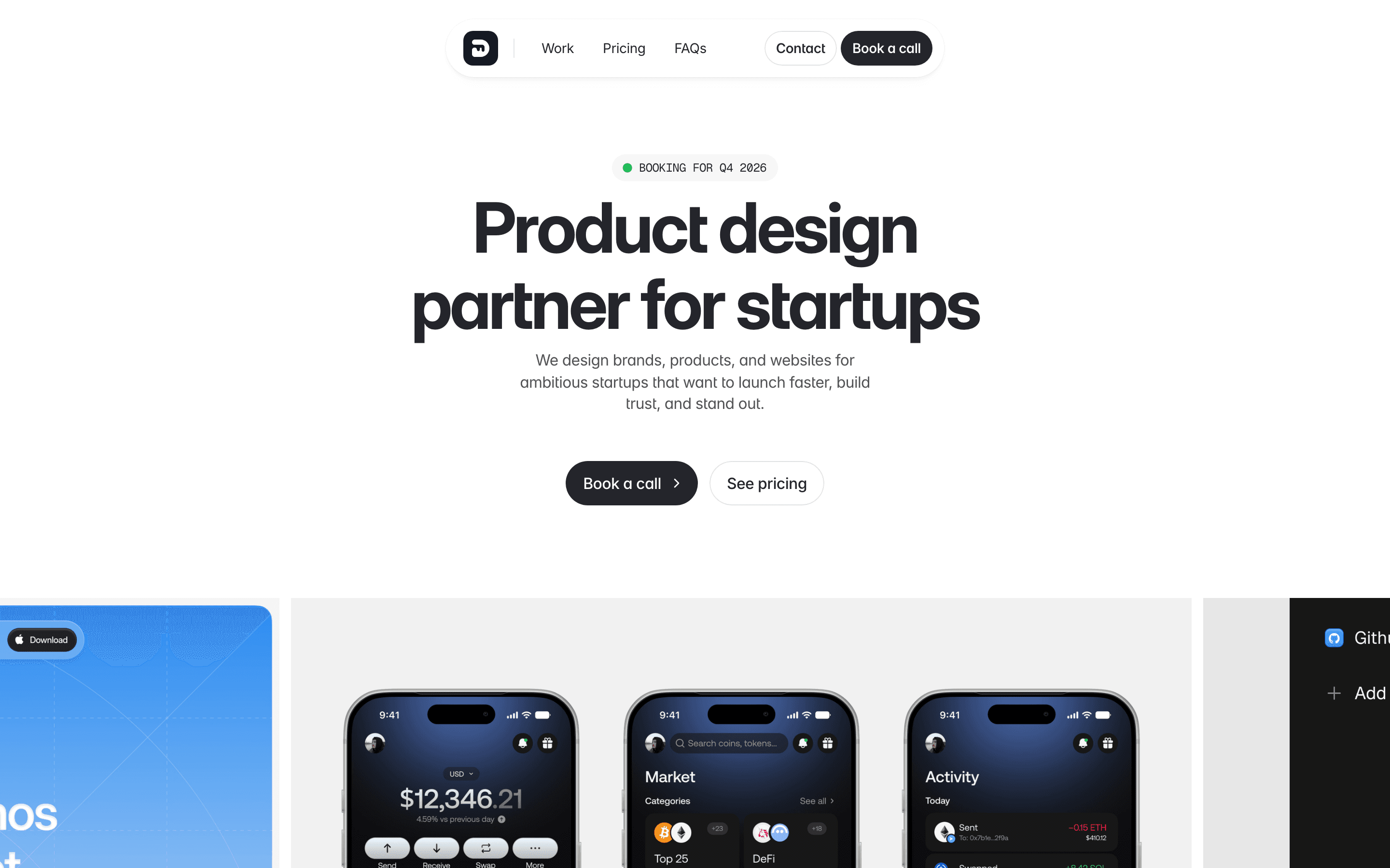 Default Studio marketing agency website screenshot